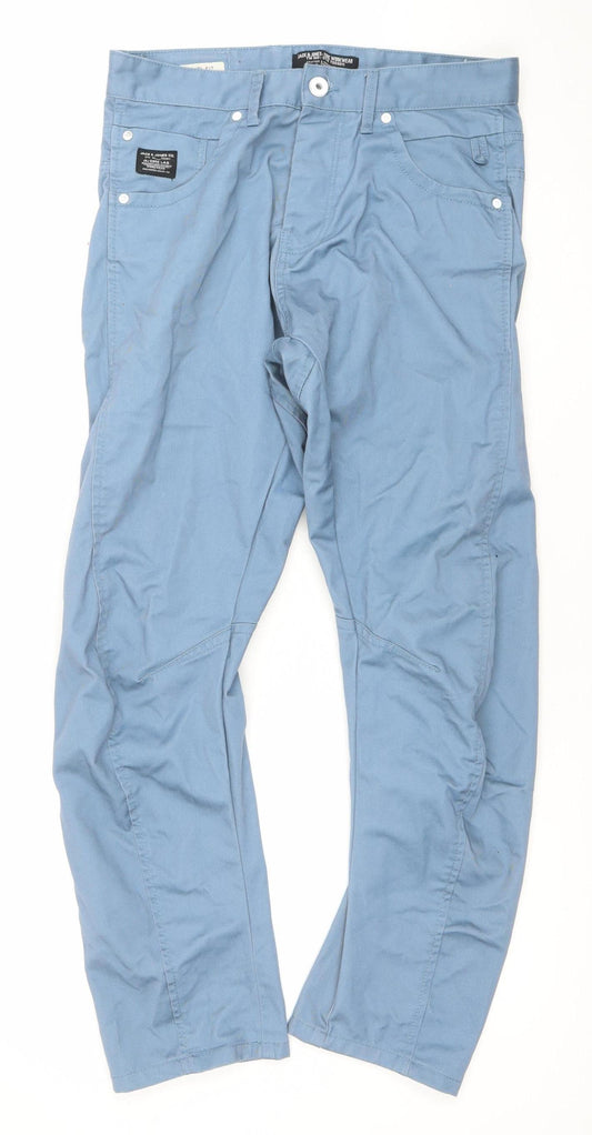 Jack & Jones Men's Blue Slim Straight Jeans Size 33x32 Cotton Denim