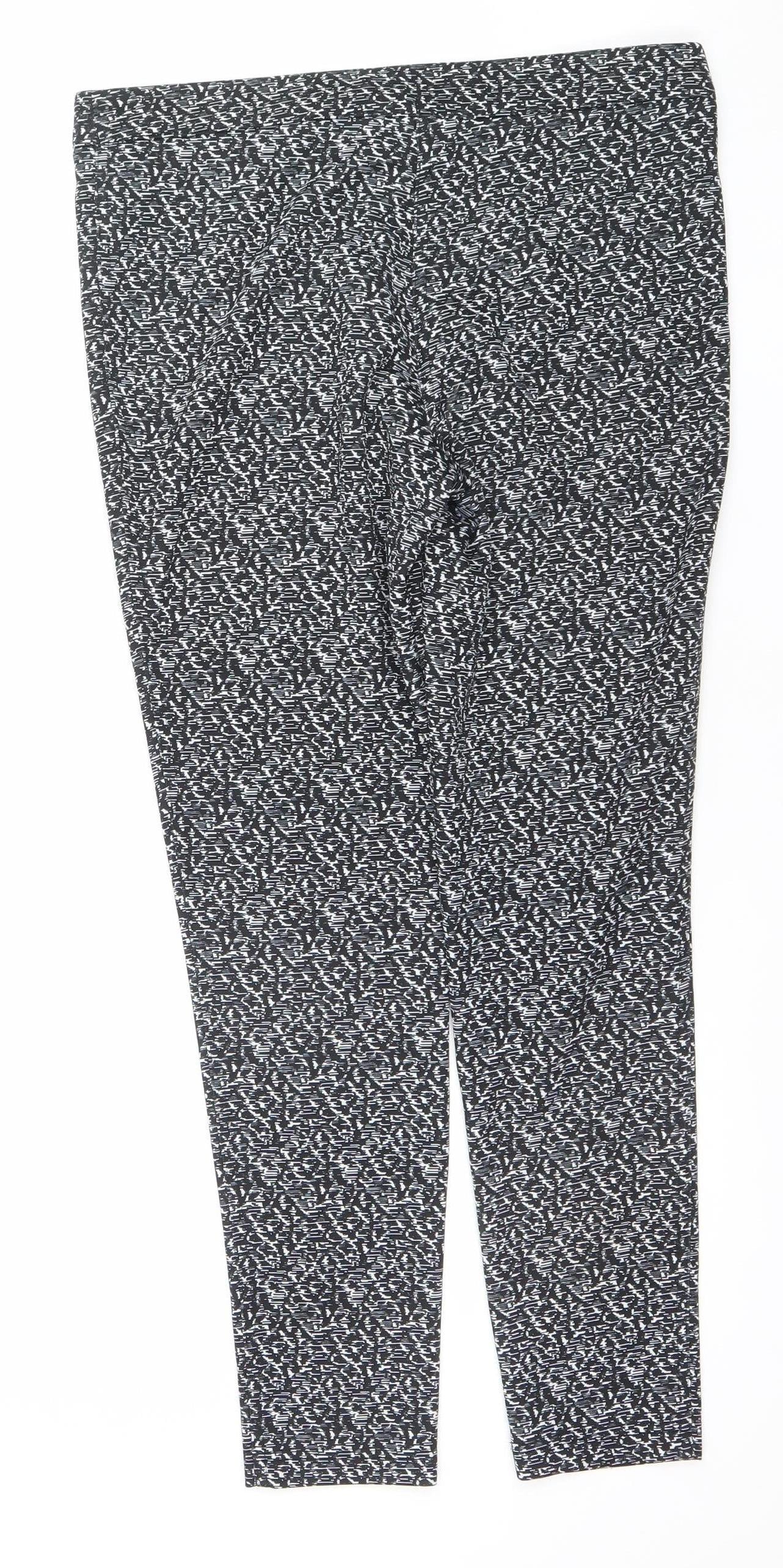 Atmosphere Women Black & White Pattern Leggings Size 12 Polyester Elastane