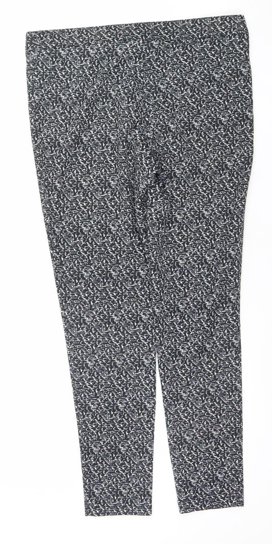 Atmosphere Women Black & White Pattern Leggings Size 12 Polyester Elastane