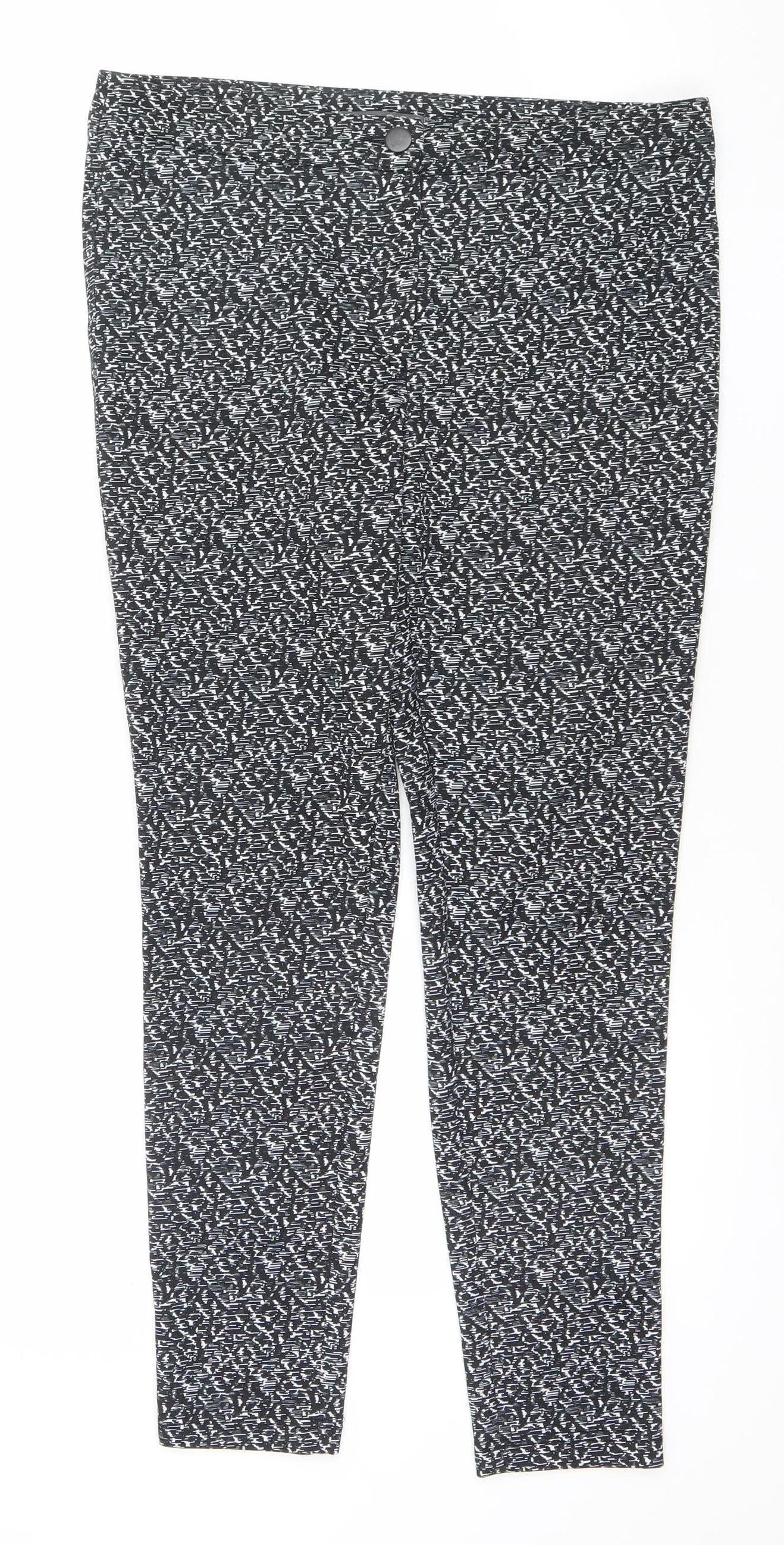 Atmosphere Women Black & White Pattern Leggings Size 12 Polyester Elastane