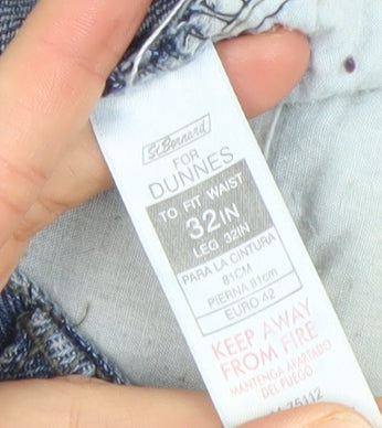 St. Bernard for Dunnes Mens Blue Straight Leg Jeans 32W 32L Cotton Denim