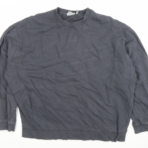 ASOS Men’s Grey Cotton Crew Neck Long Sleeve Pullover Sweatshirt Size L