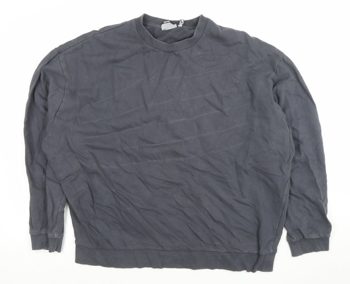 ASOS Men’s Grey Cotton Crew Neck Long Sleeve Pullover Sweatshirt Size L