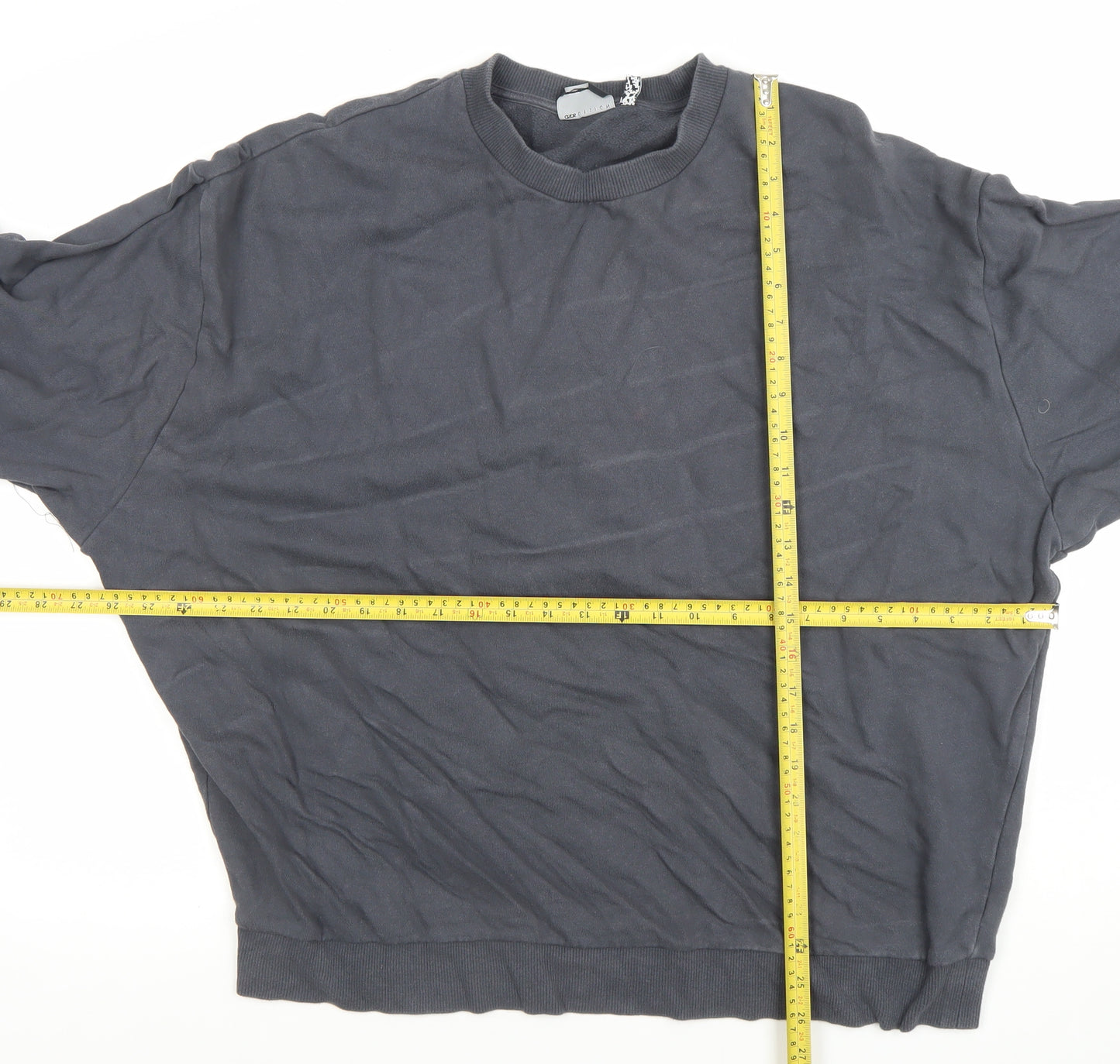 ASOS Men’s Grey Cotton Crew Neck Long Sleeve Pullover Sweatshirt Size L