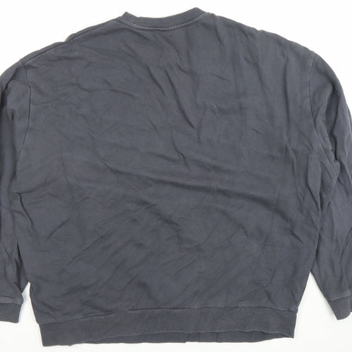 ASOS Men’s Grey Cotton Crew Neck Long Sleeve Pullover Sweatshirt Size L