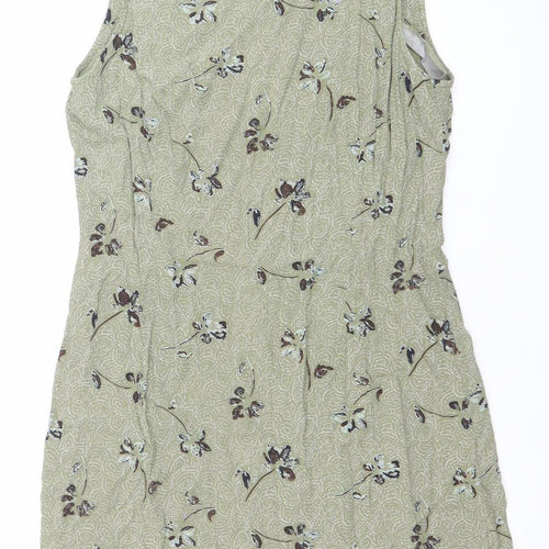 Part Two Women Green Floral Viscose Sheath Dress Size 10