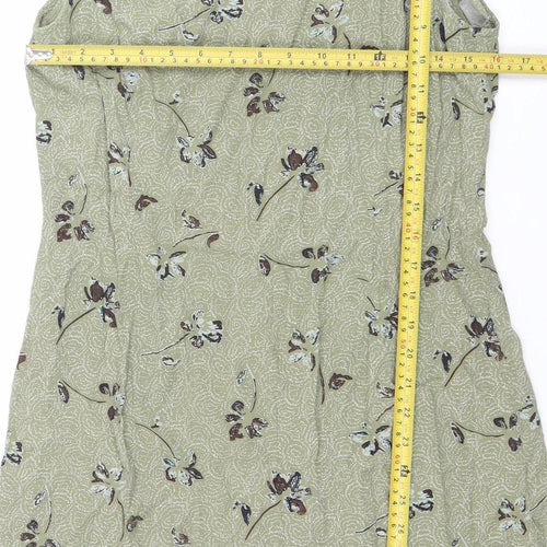 Part Two Women Green Floral Viscose Sheath Dress Size 10