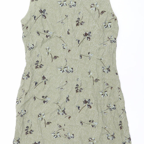Part Two Women Green Floral Viscose Sheath Dress Size 10