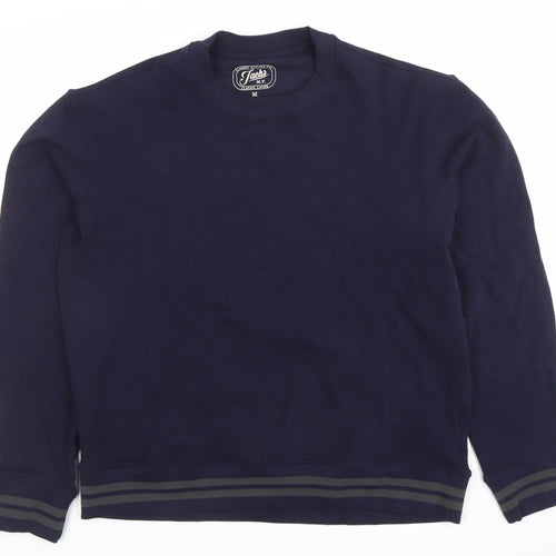 Jachs Men's Blue Cotton Crew Neck Pullover Sweatshirt Size M