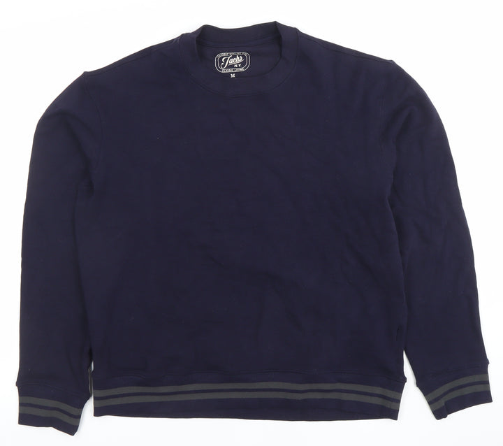 Jachs Men's Blue Cotton Crew Neck Pullover Sweatshirt Size M