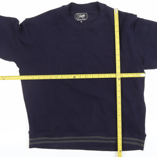 Jachs Men's Blue Cotton Crew Neck Pullover Sweatshirt Size M