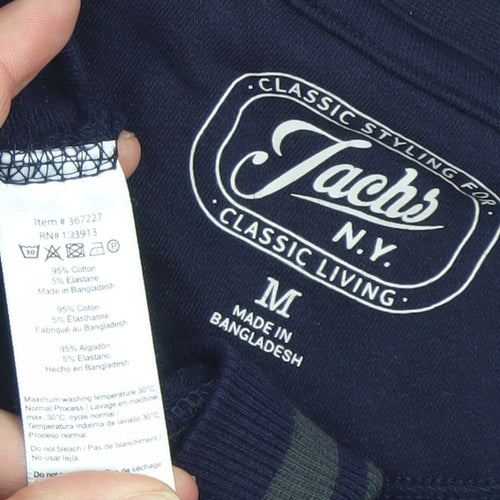 Jachs Men's Blue Cotton Crew Neck Pullover Sweatshirt Size M