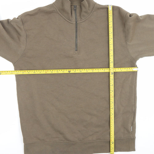 Jack & Jones Men's Brown 1/2 Zip Fleece Sweatshirt Size L