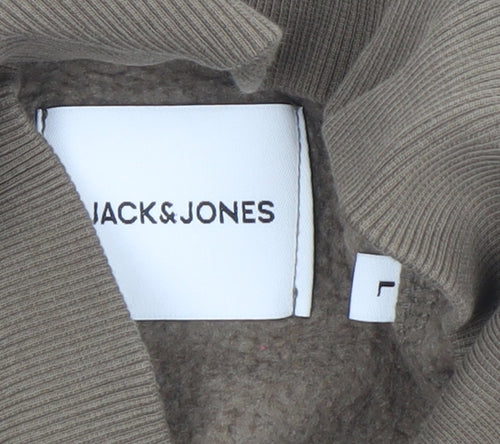 Jack & Jones Men's Brown 1/2 Zip Fleece Sweatshirt Size L