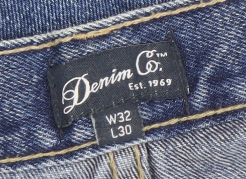 Denim Co. Men's Blue Straight Leg Regular Fit Jeans W32 L30