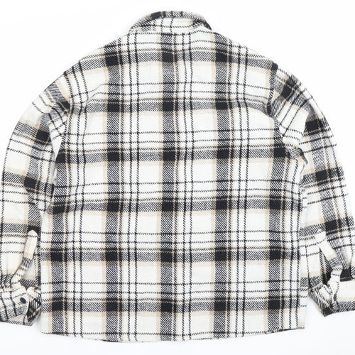 boohooMAN Men's Multicoloured Plaid Flannel Shacket L