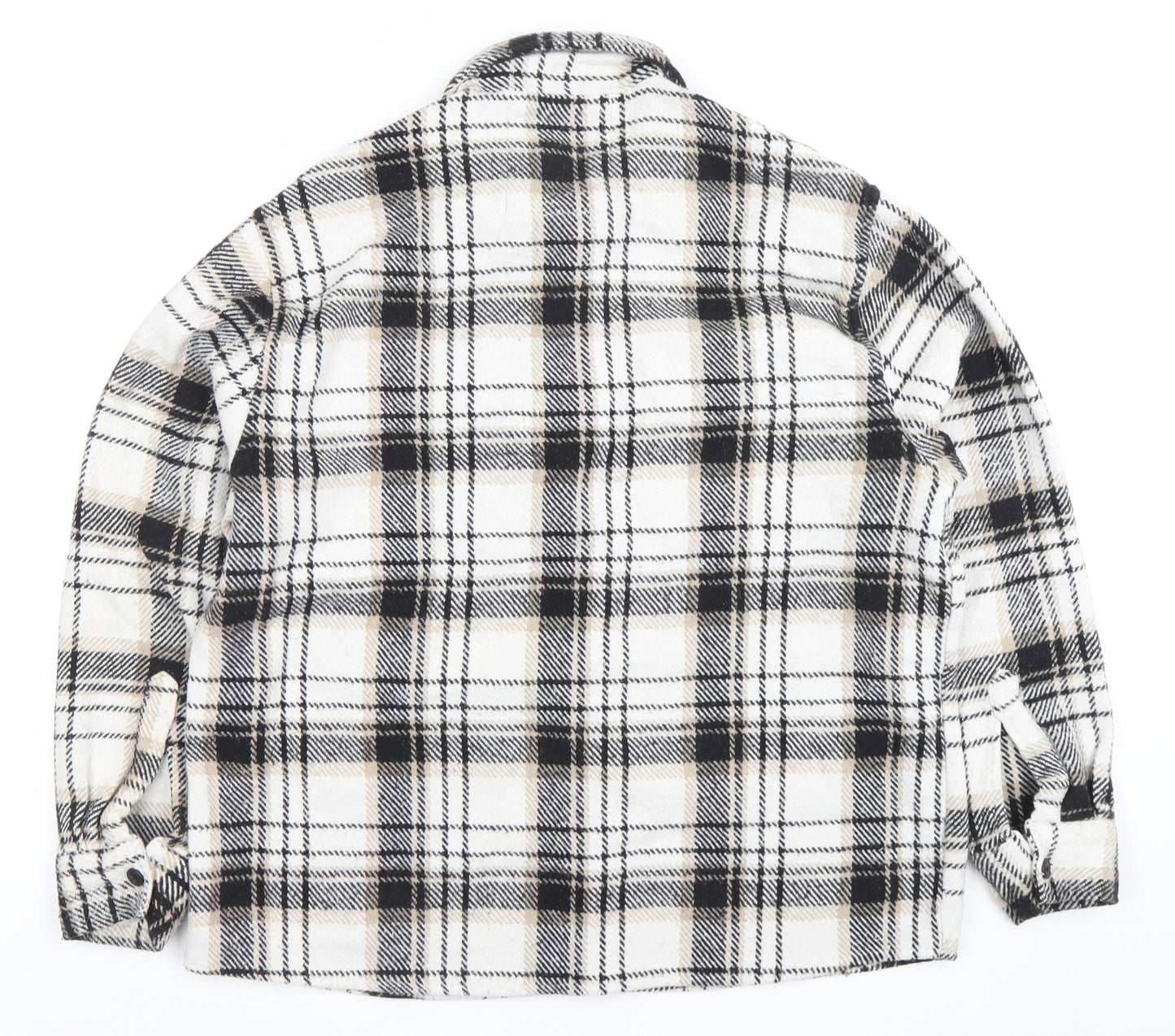boohooMAN Men's Multicoloured Plaid Flannel Shacket L