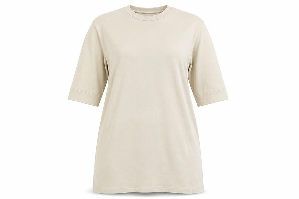ASOS Women Beige 3/4 Sleeve Cotton Stretch T-Shirt Dress Size 14