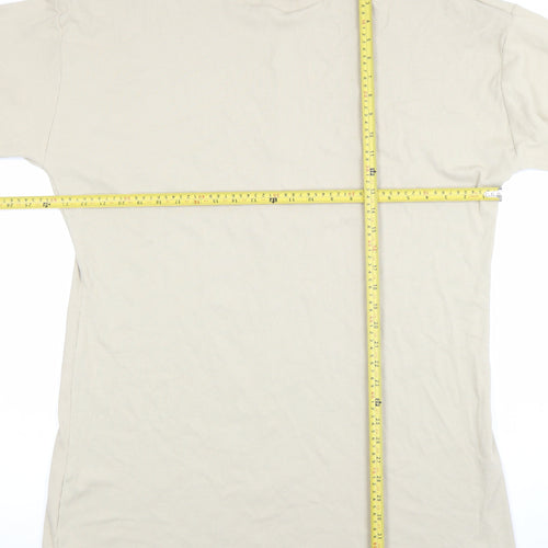 ASOS Women Beige 3/4 Sleeve Cotton Stretch T-Shirt Dress Size 14