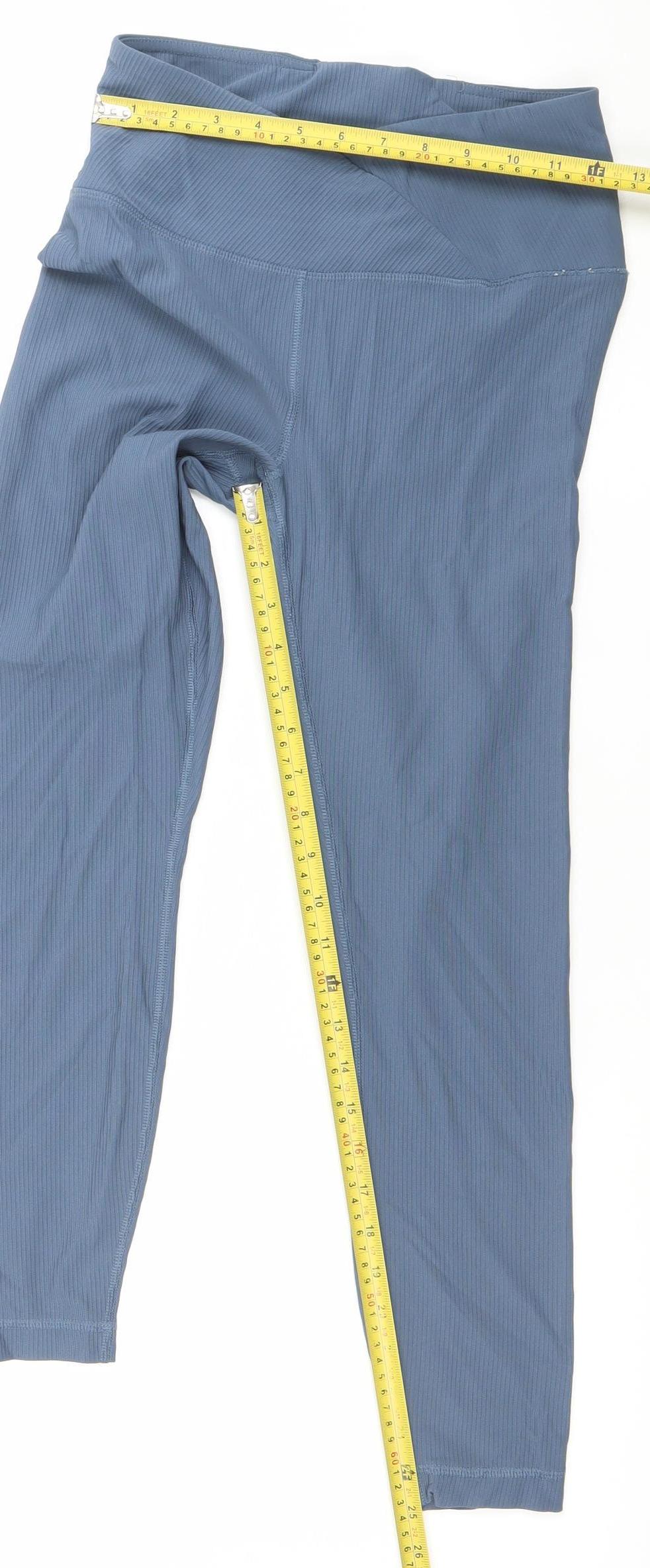 90 Degree Womens Blue S Yoga Leggings Stretch Activewear