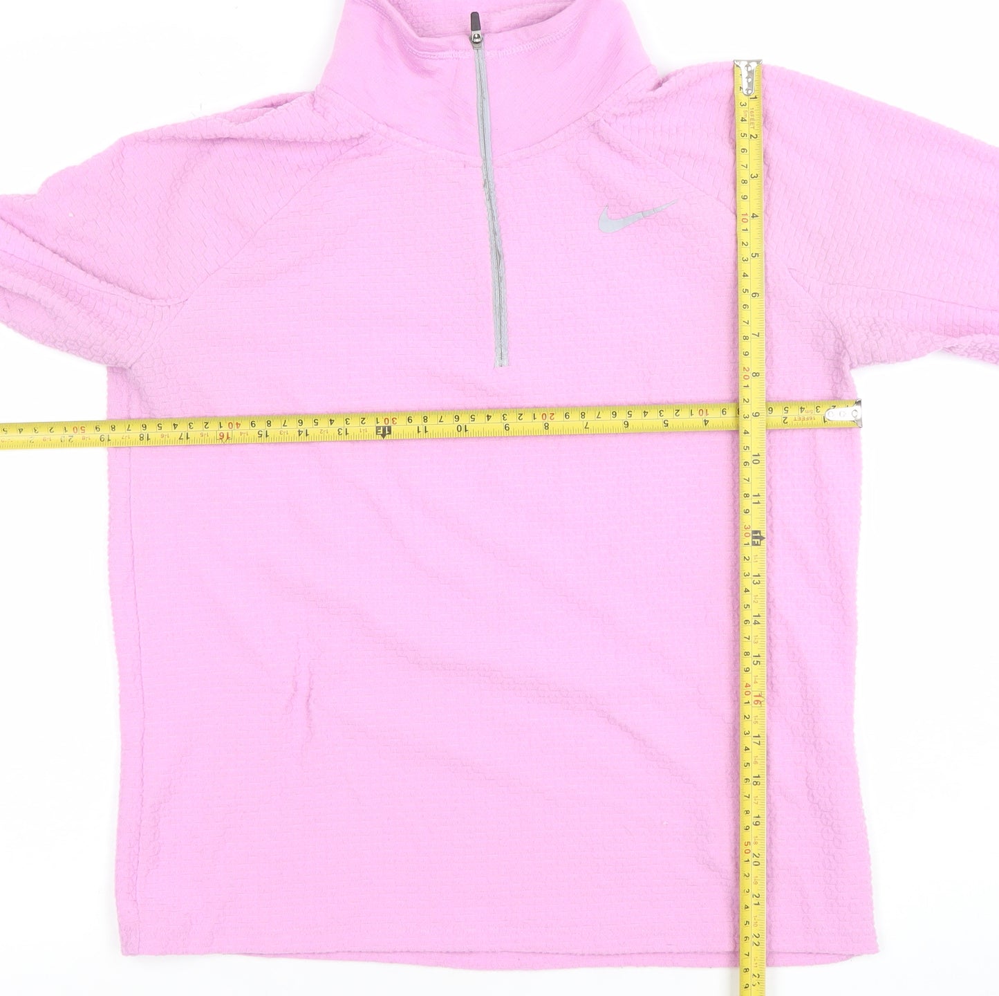 Nike Women's Pink Dri-FIT 1/4 Zip Long Sleeve Pullover Top Size S
