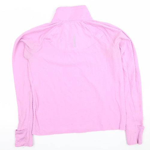 Nike Women's Pink Dri-FIT 1/4 Zip Long Sleeve Pullover Top Size S