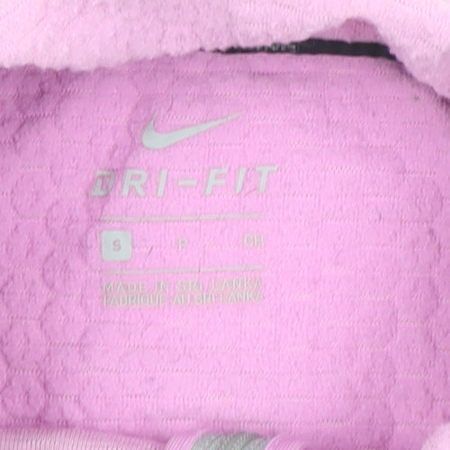 Nike Women's Pink Dri-FIT 1/4 Zip Long Sleeve Pullover Top Size S