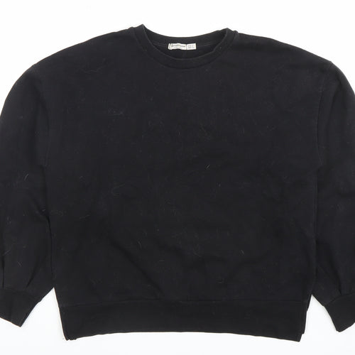 Stradivarius Women Black Size S Pullover Sweatshirt