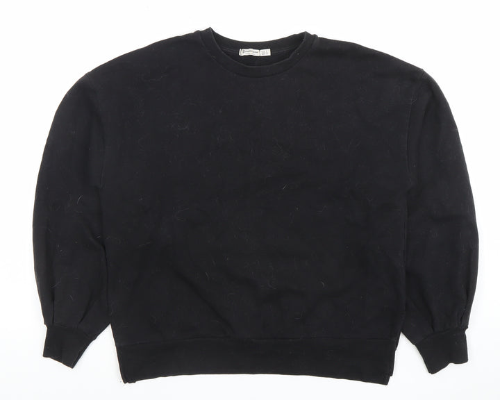 Stradivarius Women Black Size S Pullover Sweatshirt