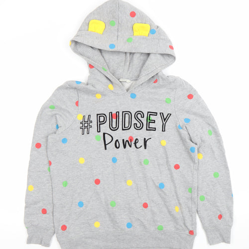 George Women’s Grey Polka Dot Pudsey Power Hoodie Size 14