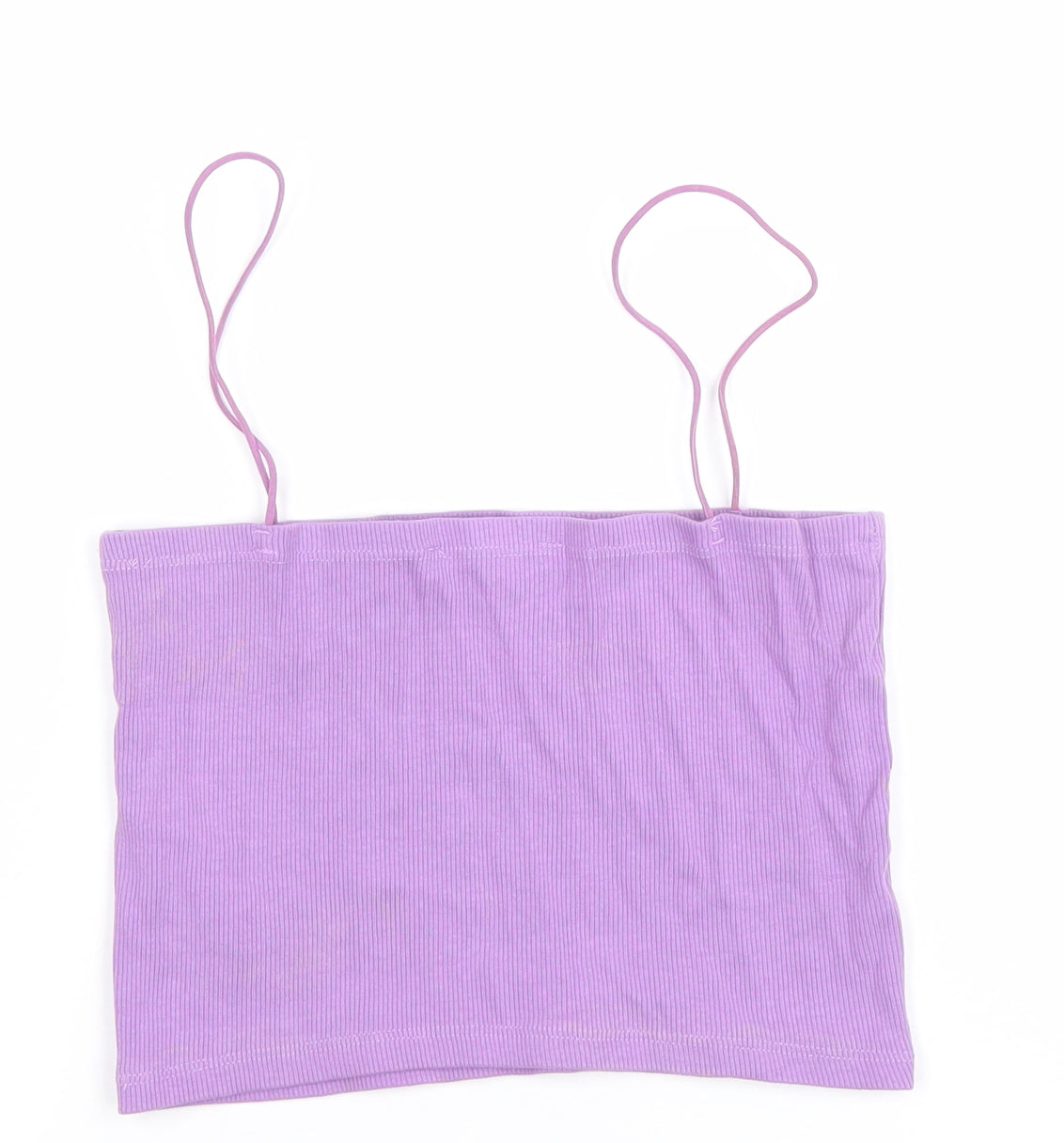 ZARA Women Purple Ribbed Camisole Tank Top Size L