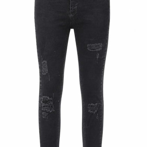 11 Degrees Men's Black Distressed Skinny Jeans W28 Denim Style