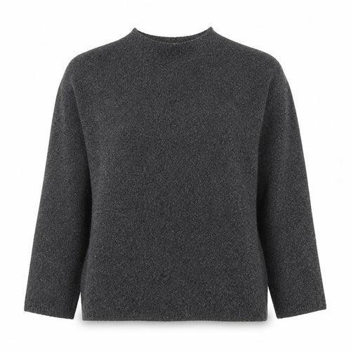 Vero Moda Women's Grey Relaxed Fit Alpaca Blend 3/4 Sleeve Jumper S