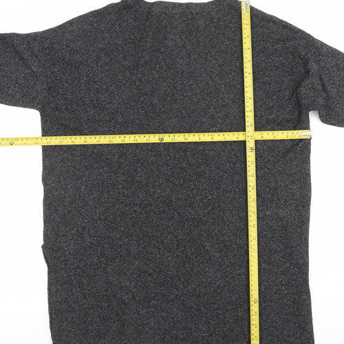 Vero Moda Women's Grey Relaxed Fit Alpaca Blend 3/4 Sleeve Jumper S