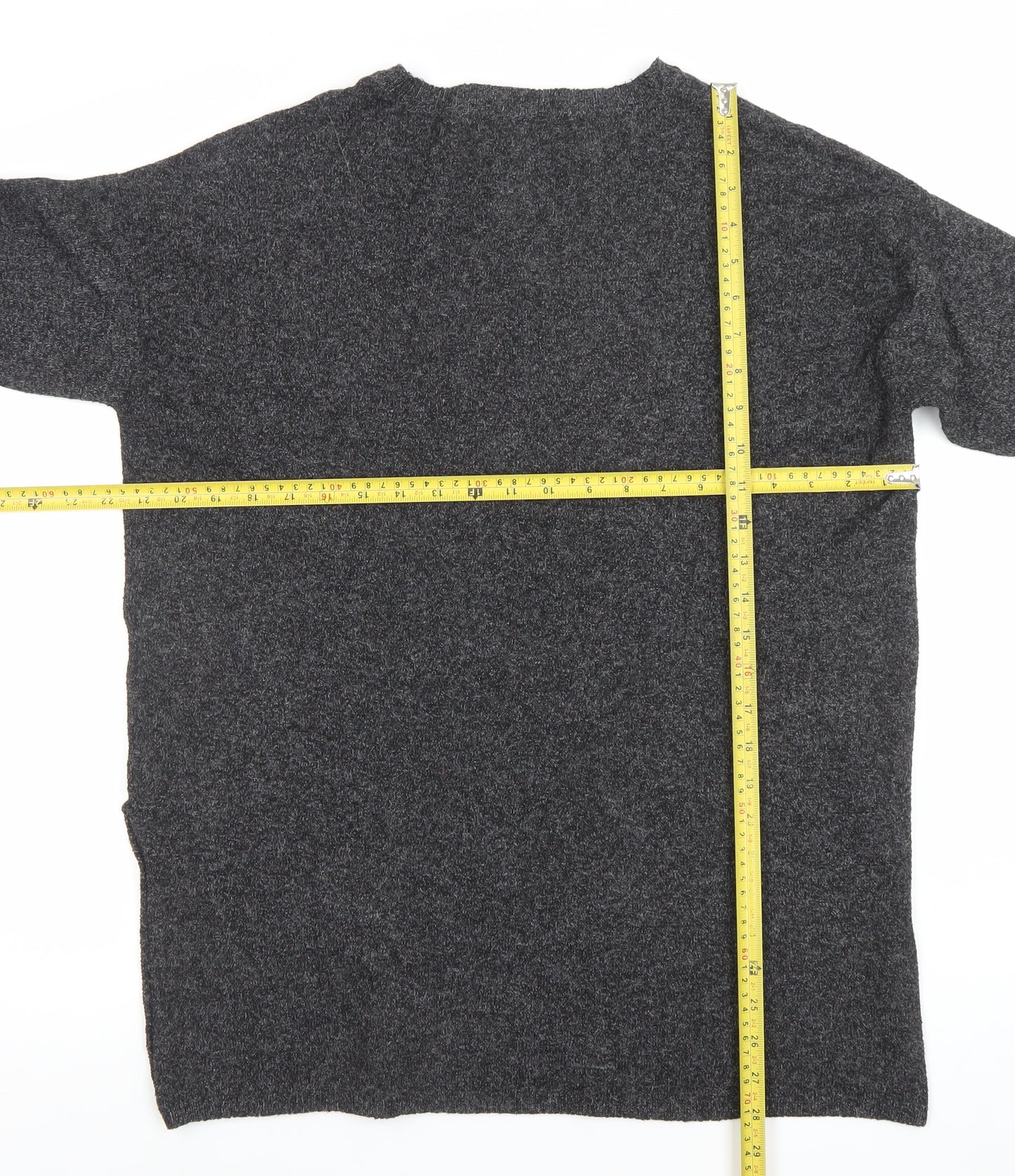 Vero Moda Women's Grey Relaxed Fit Alpaca Blend 3/4 Sleeve Jumper S