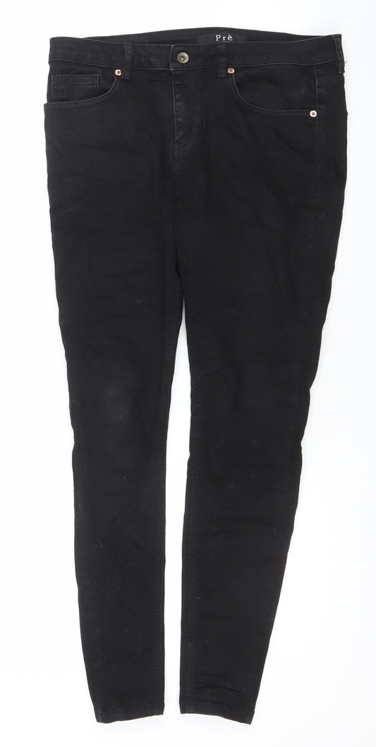 Pré London Men's Black Slim Jeans 30R Cotton Blend Straight Fit