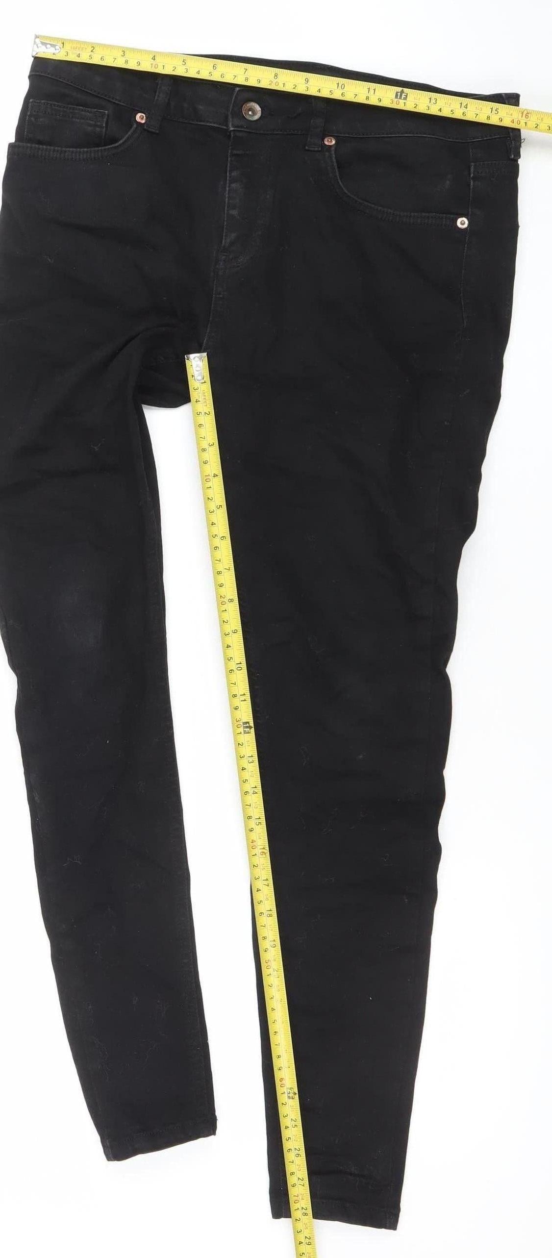 Pré London Men's Black Slim Jeans 30R Cotton Blend Straight Fit