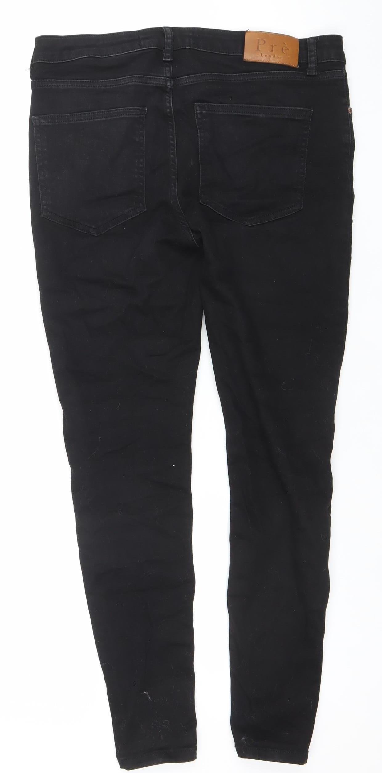 Pré London Men's Black Slim Jeans 30R Cotton Blend Straight Fit