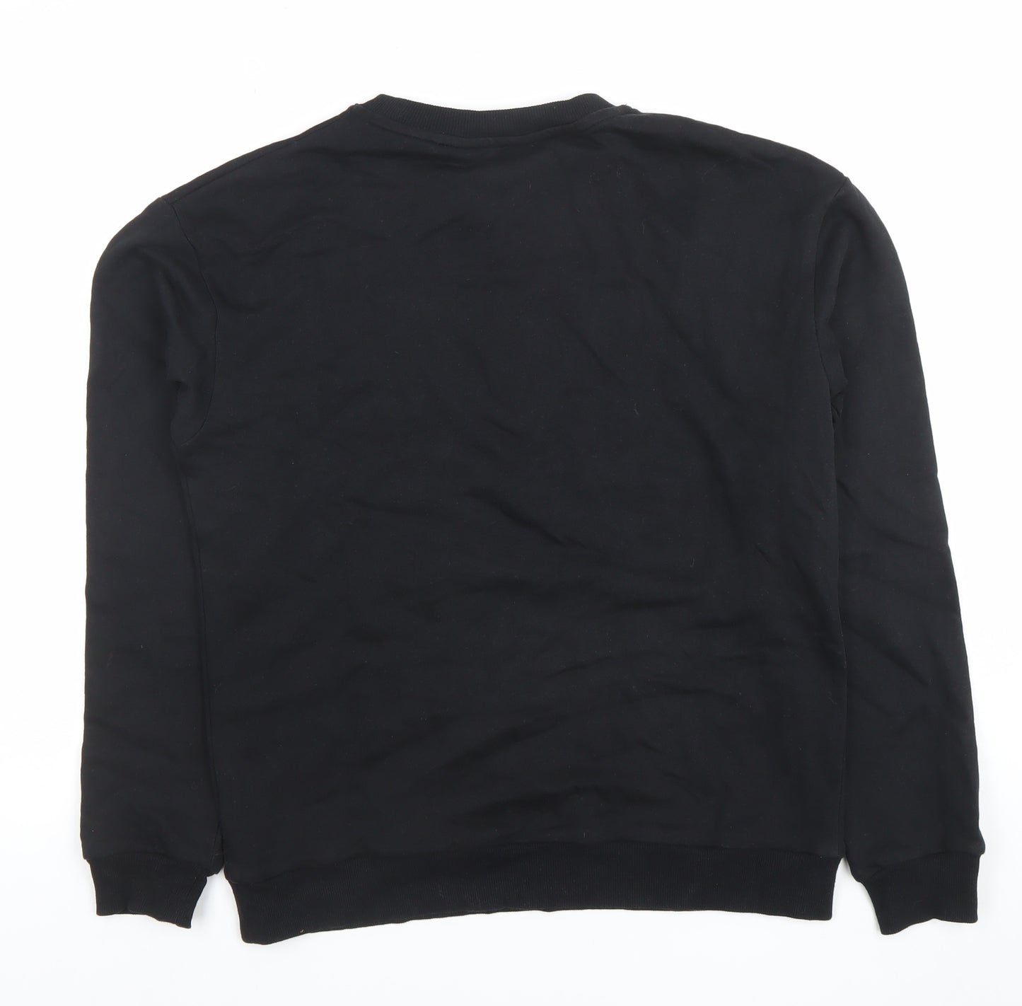 H&M Girls Black Cotton Blend Crew Neck Pullover Sweatshirt 14 Years