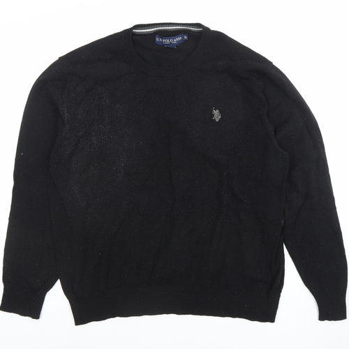 U.S. Polo Assn. Men's Black XL Crew Neck Pullover Jumper