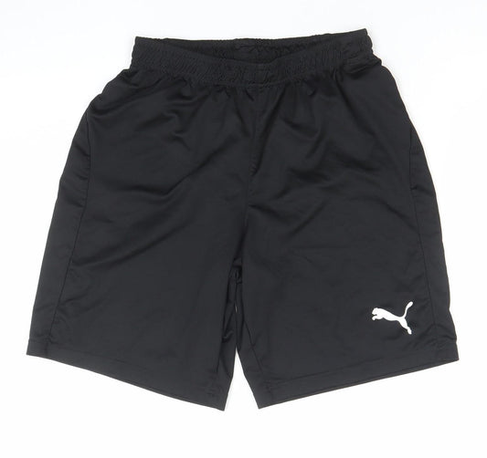 Puma Men's Black Small Athletic Activewear Shorts Elastic Waist