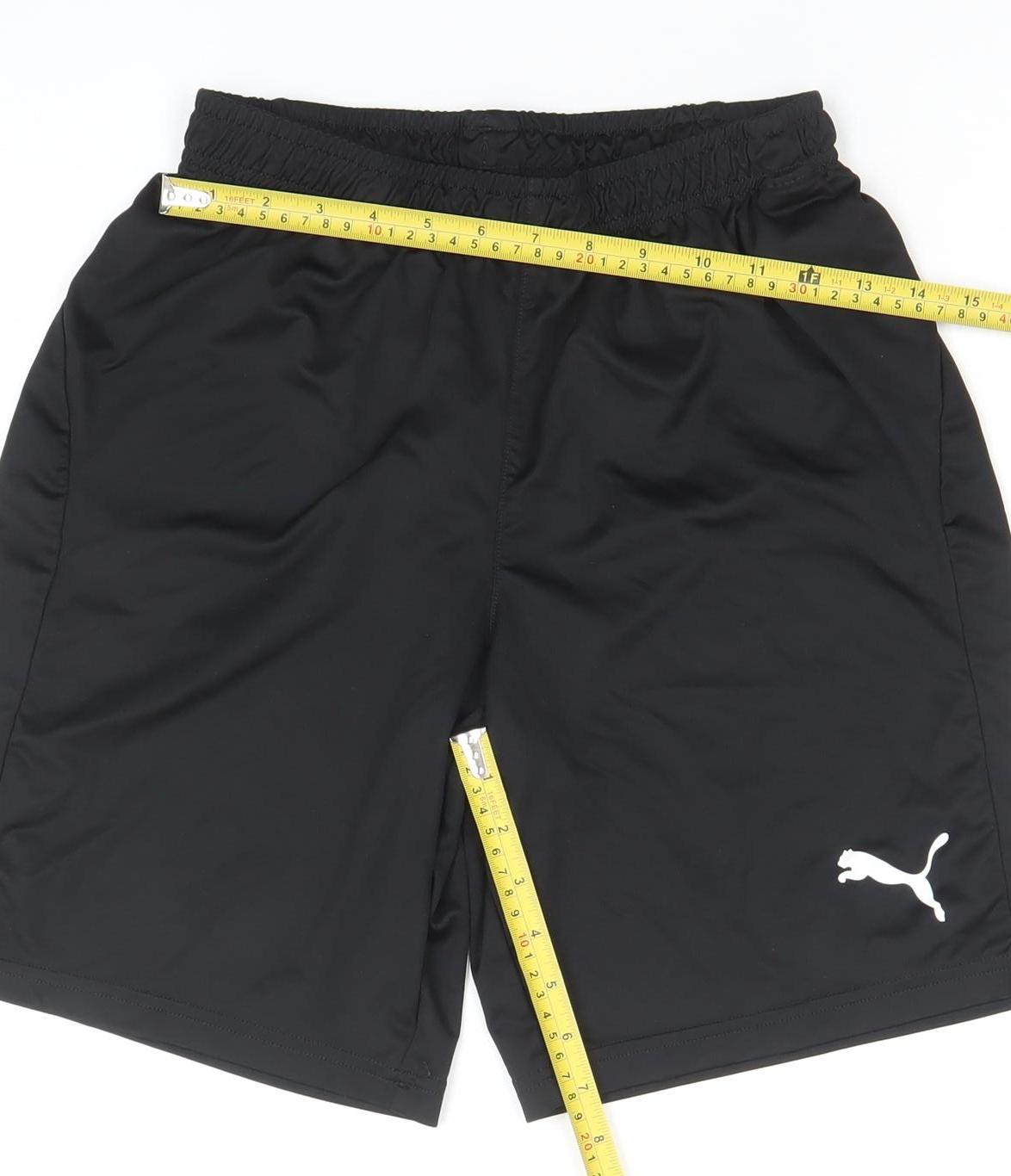 Puma Men's Black Small Athletic Activewear Shorts Elastic Waist