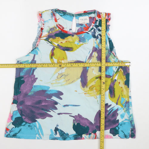 Next Women’s Multicoloured Floral Sleeveless Blouse UK 14 Cotton