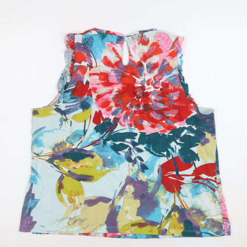 Next Women’s Multicoloured Floral Sleeveless Blouse UK 14 Cotton