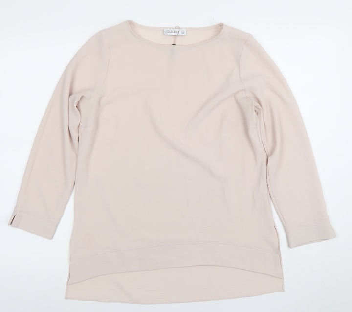 Gallery Women’s Beige Long Sleeve Basic Blouse Size S