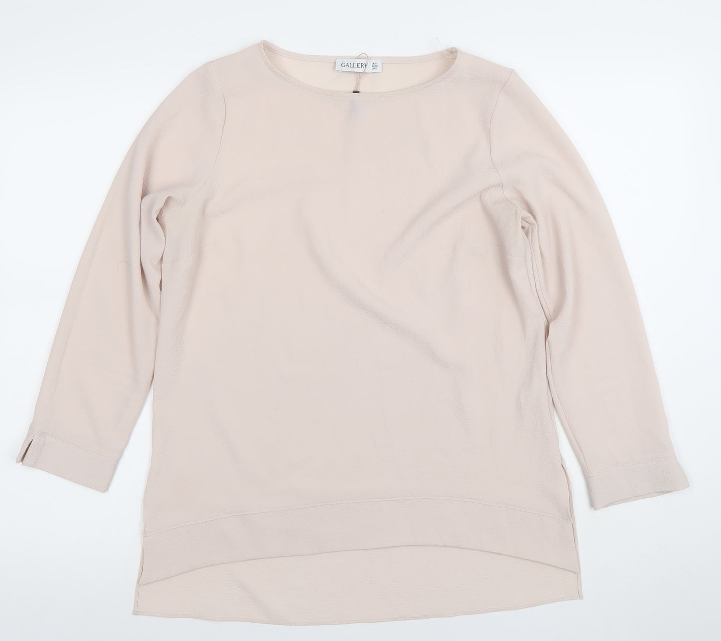 Gallery Women’s Beige Long Sleeve Basic Blouse Size S