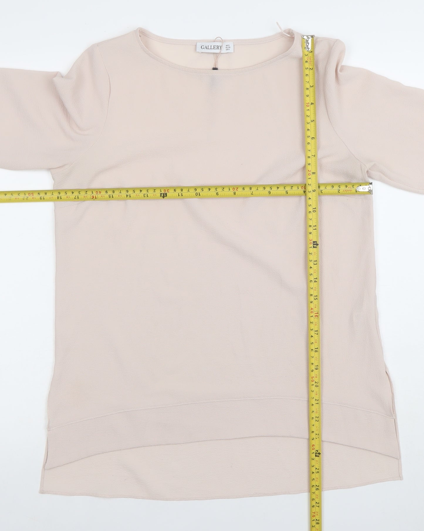 Gallery Women’s Beige Long Sleeve Basic Blouse Size S