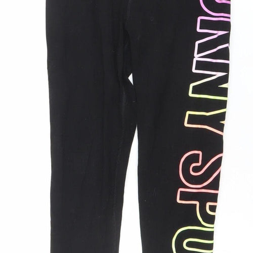 DKNY Sport Girls Black S Leggings Stretch Activewear Trousers