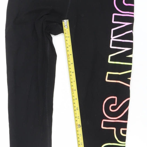 DKNY Sport Girls Black S Leggings Stretch Activewear Trousers