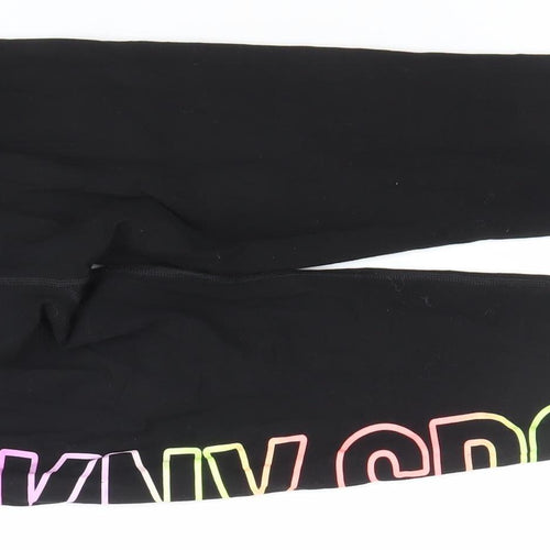 DKNY Sport Girls Black S Leggings Stretch Activewear Trousers